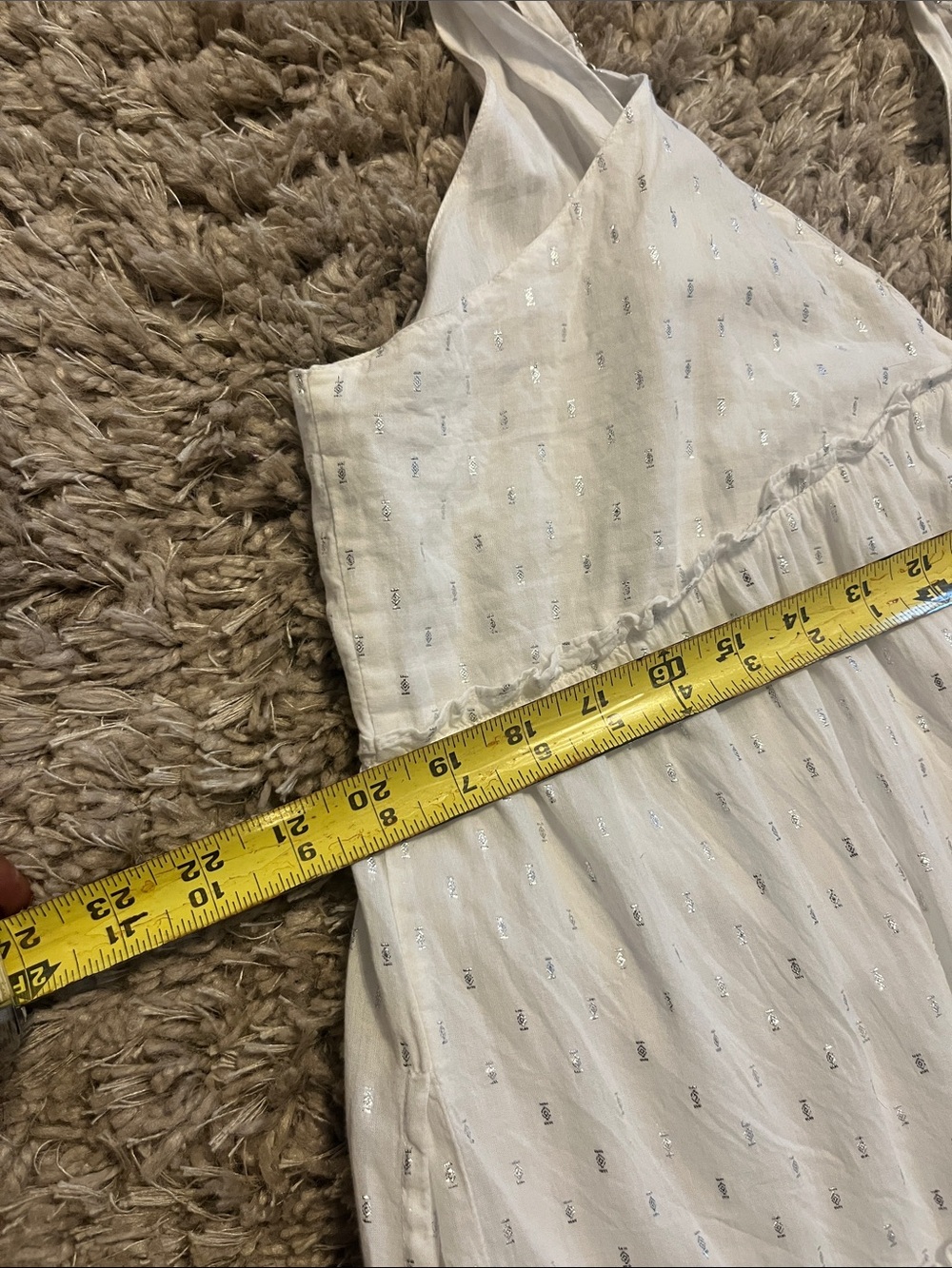 White Tiered Maxi Dress Flowy Boho Summer Beach Vacation Dress XL - Picture 6 of 7